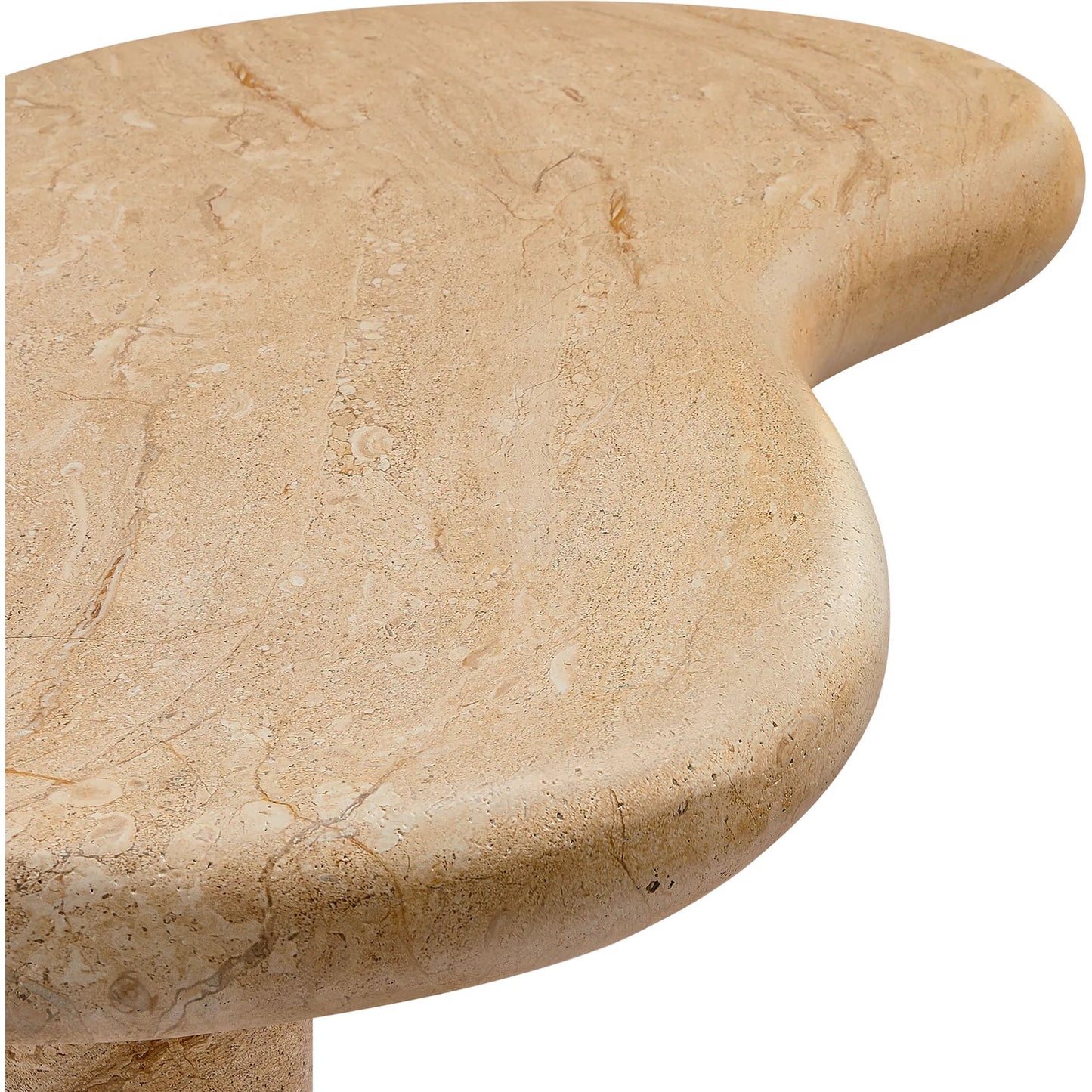 008 SI-2358293 | Closeup | Maury Indoor - Textured Faux Travertine Coffee Table by Evans & Londeen in travertine. Made from textured faux travertine in a transitional style.