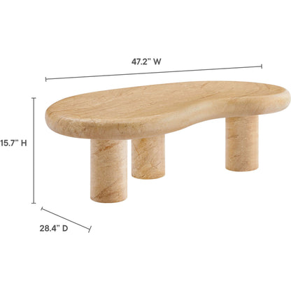 Maury Indoor - Textured Faux Travertine Coffee Table by Evans & Londeen in travertine. Made from textured faux travertine in a transitional style.