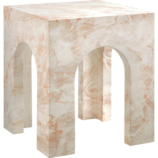 Neshoba Square Arched Concrete Side Table by Evans & Londeen. Made from arched concrete in a unique style.