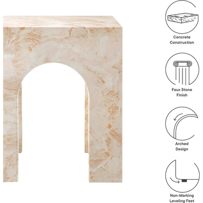 Lecompton Square Indoor - Arched Concrete Side Table by Evans & Londeen. Made from arched concrete in a modern style.
