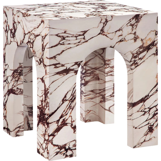 Neshoba Square Arched Concrete Side Table by Evans & Londeen. Made from arched concrete in a unique style.