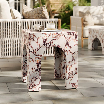 Lecompton Square Indoor - Arched Concrete Side Table by Evans & Londeen. Made from arched concrete in a modern style.