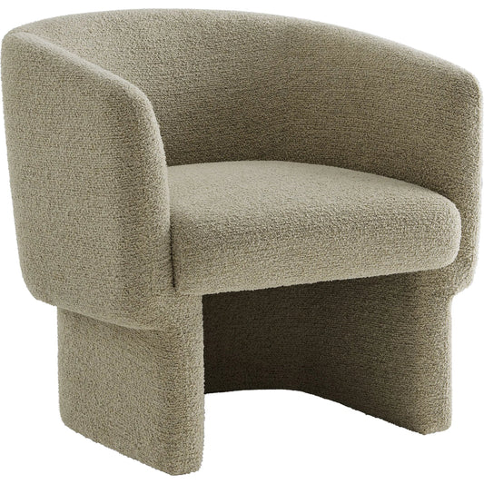 Benson Boucle Barrel Accent Chair by Evans & Londeen. Made from boucle fabric in a unique style.