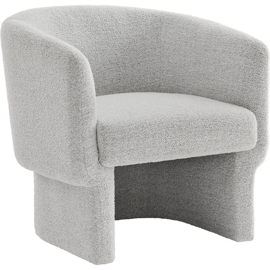 Benson Boucle Barrel Accent Chair by Evans & Londeen. Made from boucle fabric in a unique style.