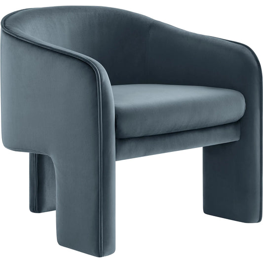 Jennings Accent Armchair by Evans & Londeen. Made from performance velvet upholstered in a unique style.