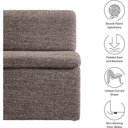 Shackelford Boucle Armless Accent Chair by Evans & Londeen. Made from boucle upholstered in a transitional style.