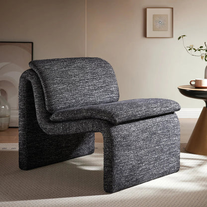Shackelford Boucle Armless Accent Chair by Evans & Londeen. Made from boucle upholstered in a transitional style.