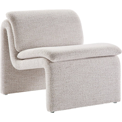 Shackelford Boucle Armless Accent Chair by Evans & Londeen. Made from boucle upholstered in a transitional style.