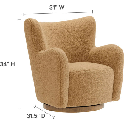 Anderson Wingback Sherpa Swivel Accent Chair by Evans & Londeen. Made from sherpa in a unique style.