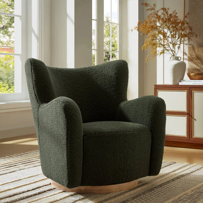 Anderson Wingback Sherpa Swivel Accent Chair by Evans & Londeen. Made from sherpa in a unique style.