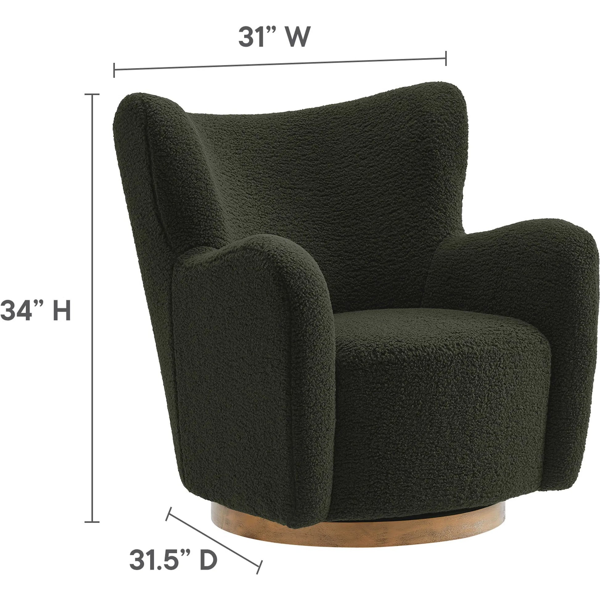 Anderson Wingback Sherpa Swivel Accent Chair by Evans & Londeen. Made from sherpa in a unique style.