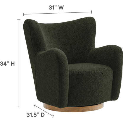 Anderson Wingback Sherpa Swivel Accent Chair by Evans & Londeen. Made from sherpa in a unique style.