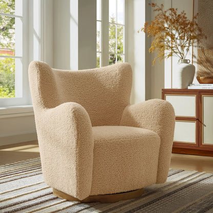 Anderson Wingback Sherpa Swivel Accent Chair by Evans & Londeen. Made from sherpa in a unique style.