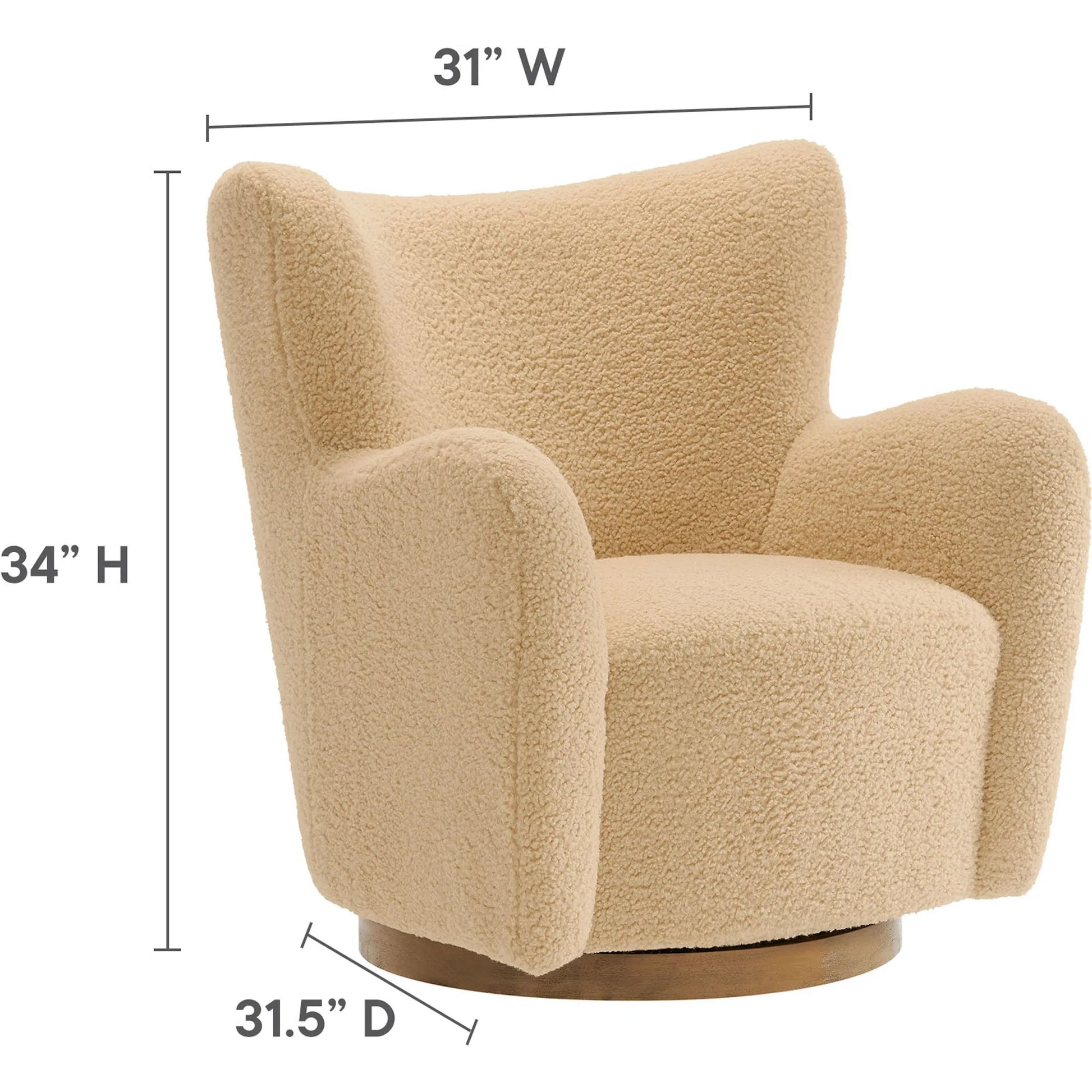 Anderson Wingback Sherpa Swivel Accent Chair by Evans & Londeen. Made from sherpa in a unique style.