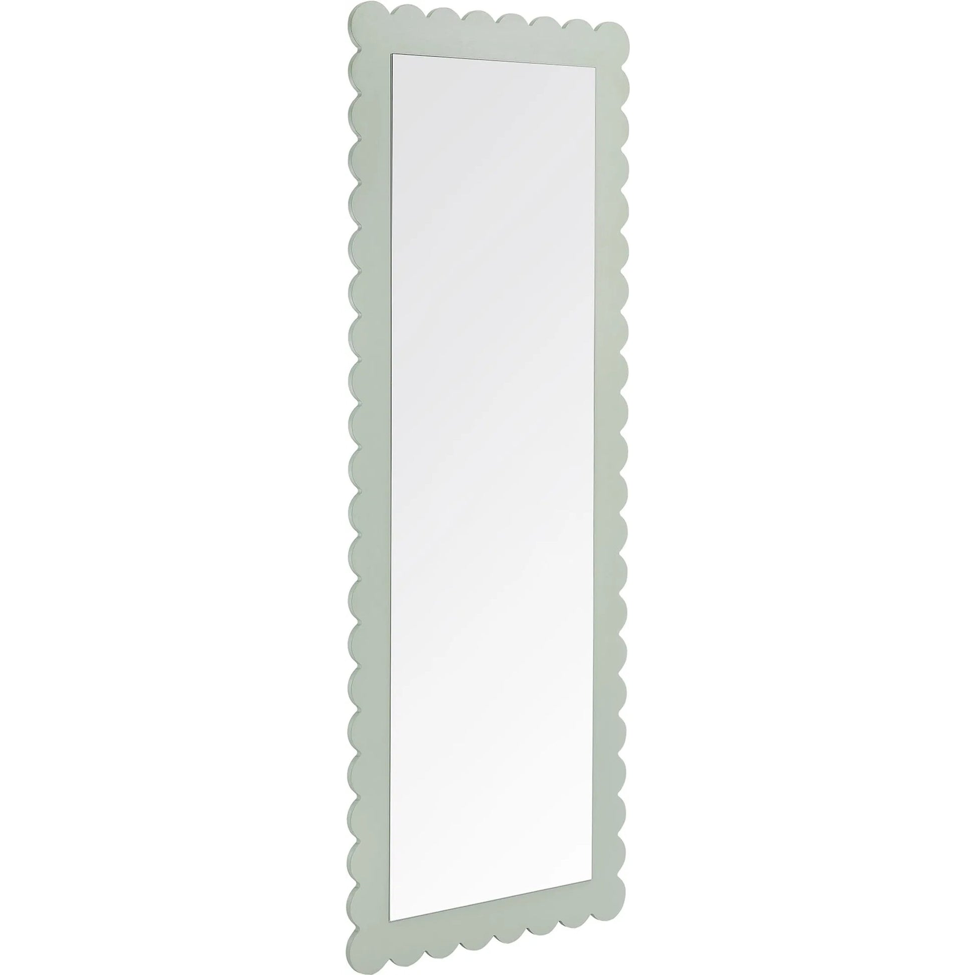 Kiowa Scalloped Rectangle Floor Mirror by Evans & Londeen. Made from unique in a transitional style.
