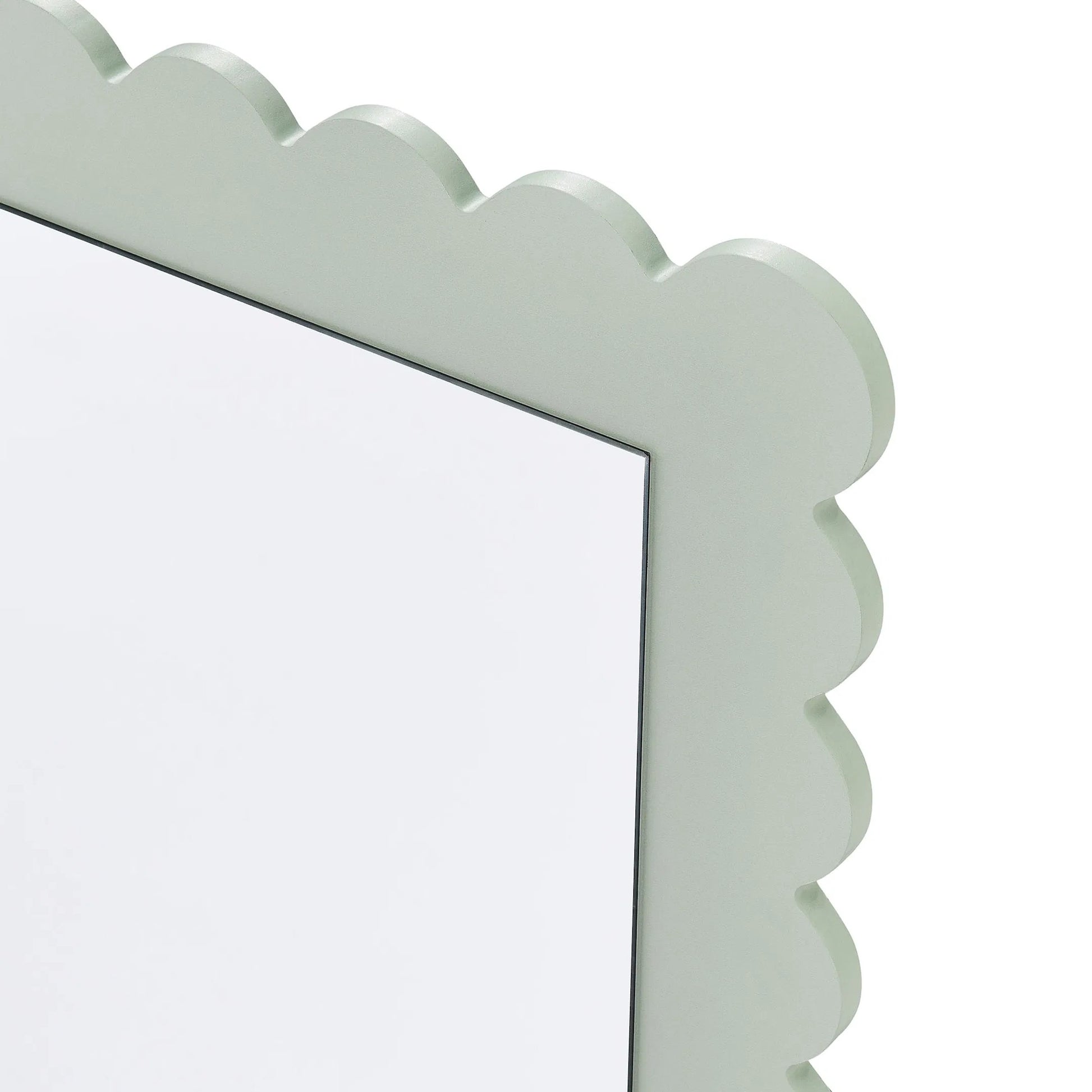 Kiowa Scalloped Rectangle Floor Mirror by Evans & Londeen. Made from unique in a transitional style.
