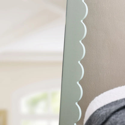 Kiowa Scalloped Rectangle Floor Mirror by Evans & Londeen. Made from unique in a transitional style.