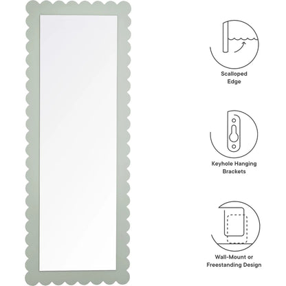 Kiowa Scalloped Rectangle Floor Mirror by Evans & Londeen. Made from unique in a transitional style.