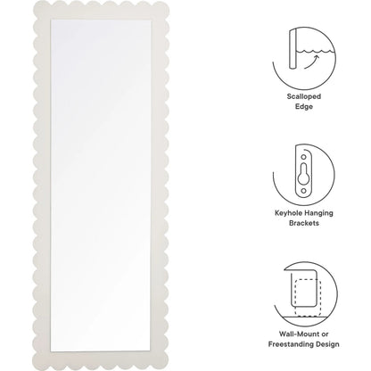 Kiowa Scalloped Rectangle Floor Mirror by Evans & Londeen. Made from unique in a transitional style.