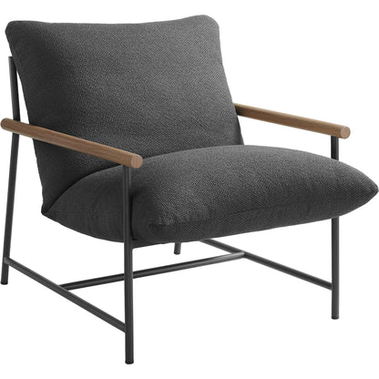 Iron Boucle Sling Lounge Chair by Evans & Londeen. Made from boucle in a transitional style.