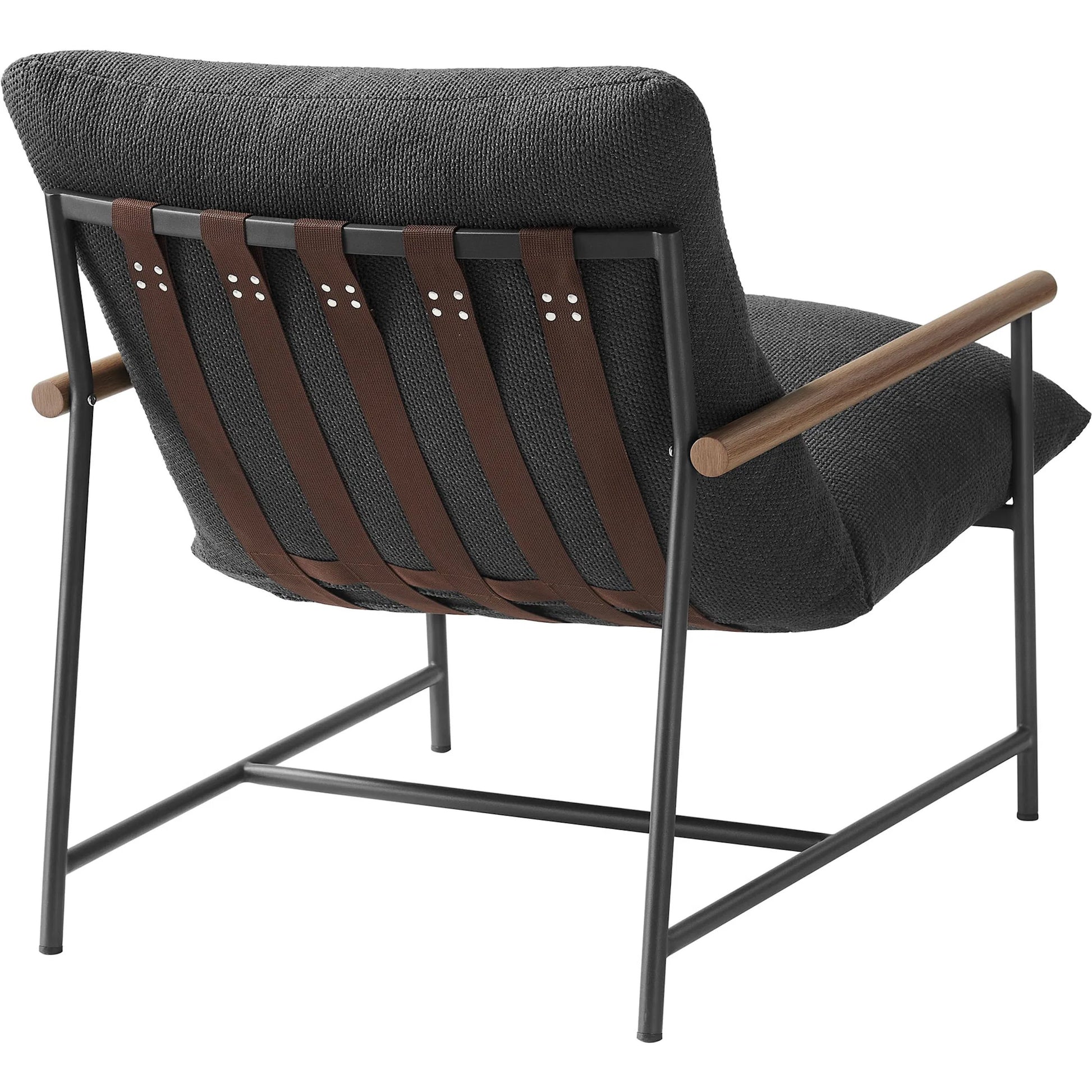 Iron Boucle Sling Lounge Chair by Evans & Londeen. Made from boucle in a transitional style.