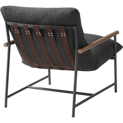 Iron Boucle Sling Lounge Chair by Evans & Londeen. Made from boucle in a transitional style.