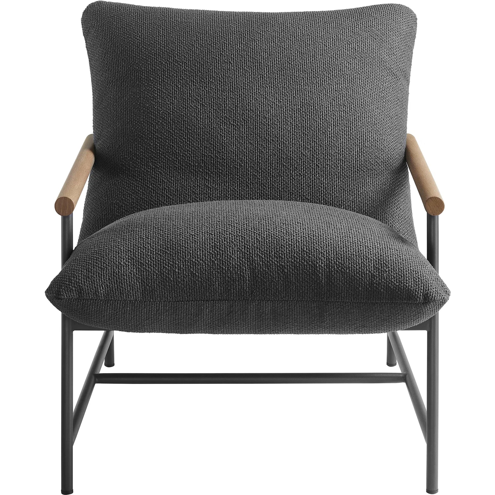 Iron Boucle Sling Lounge Chair by Evans & Londeen. Made from boucle in a transitional style.