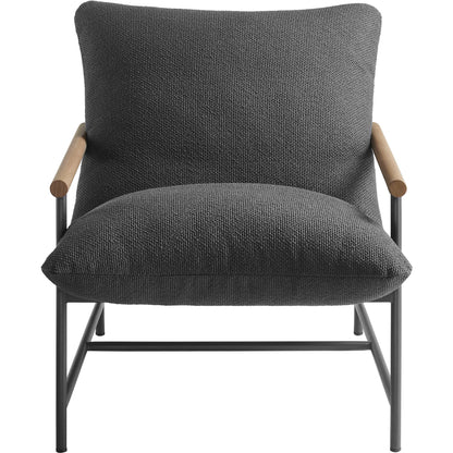 Iron Boucle Sling Lounge Chair by Evans & Londeen. Made from boucle in a transitional style.