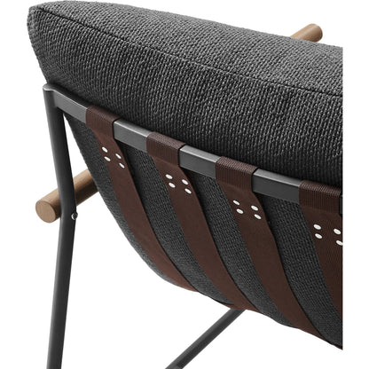 Iron Boucle Sling Lounge Chair by Evans & Londeen. Made from boucle in a transitional style.