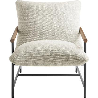 Iron Boucle Sling Lounge Chair by Evans & Londeen. Made from boucle in a transitional style.