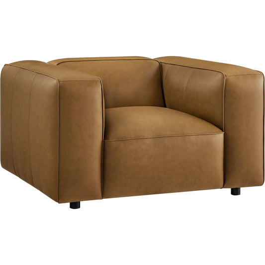 Salt Vegan Modular Armchair by Evans & Londeen. Made from vegan leather modular in a unique style.