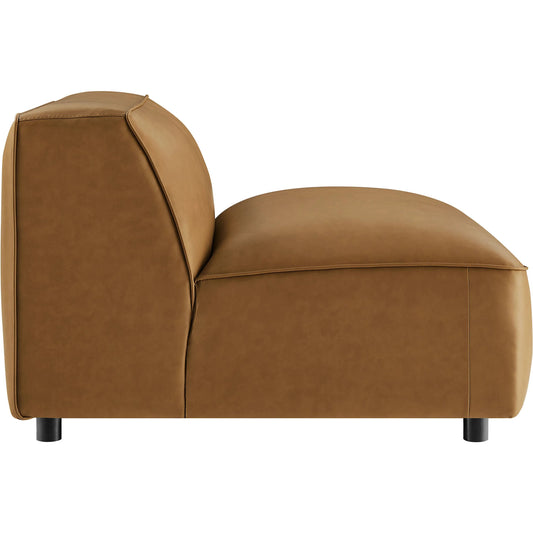 Salt Vegan Modular Armless Chair by Evans & Londeen. Made from vegan leather modular in a unique style.