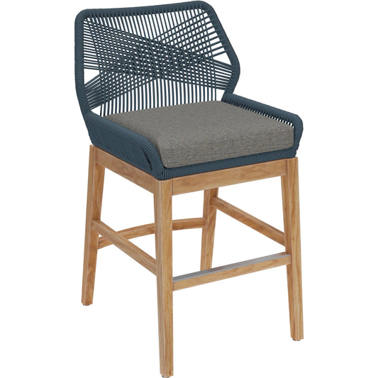 North Teak and Rope Counter Stool by Evans & Londeen. Made from teak, rope in a unique style.