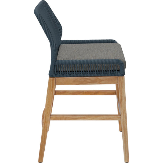 North Teak and Rope Counter Stool by Evans & Londeen. Made from teak, rope in a unique style.