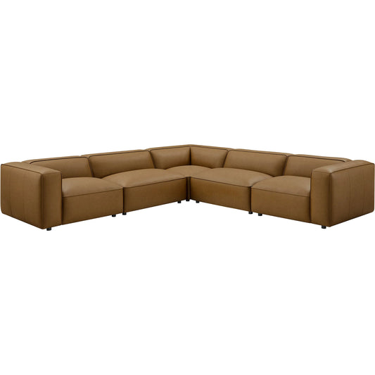 Salt 5-Piece Vegan Modular L-Shaped Sofa by Evans & Londeen. Made from vegan leather modular in a unique style.