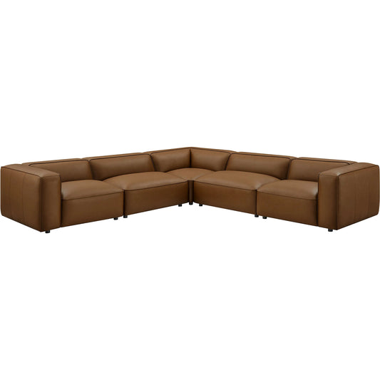 Salt 5-Piece Vegan Modular L-Shaped Sofa by Evans & Londeen. Made from vegan leather modular in a unique style.