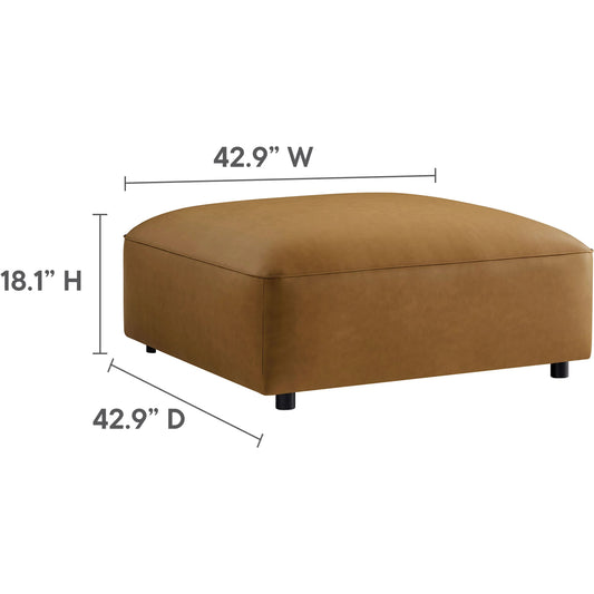 Salt 3-Piece Vegan Modular Loveseat with Ottoman by Evans & Londeen. Made from vegan leather modular in a unique style.
