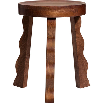 Lake Carved Wood Stool by Evans & Londeen in walnut. Made from carved wood in a transitional style.