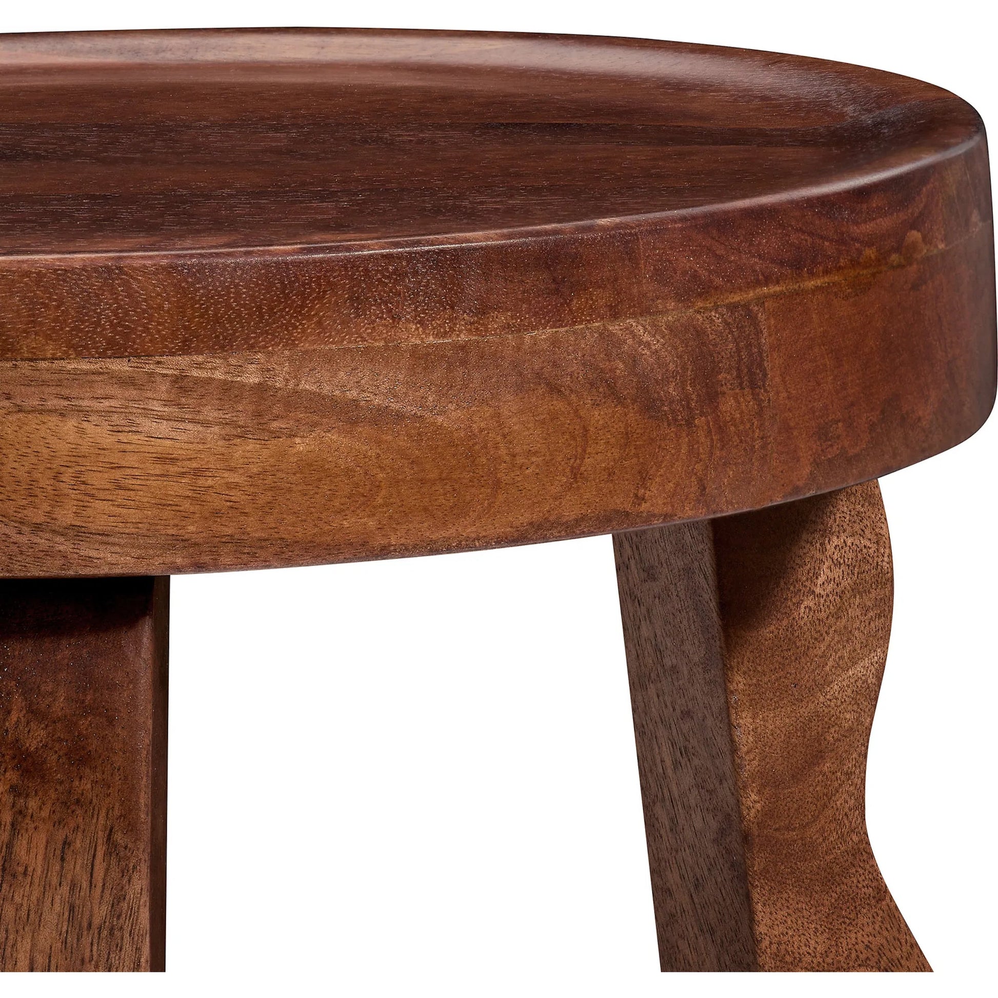 Lake Carved Wood Stool by Evans & Londeen in walnut. Made from carved wood in a transitional style.