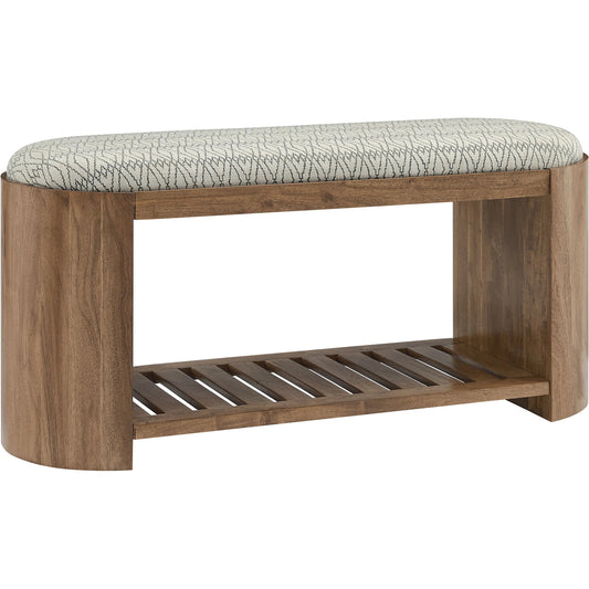 Leake 45" Geometric Bench by Evans & Londeen in natural geometric. Made from unique in a unique style.