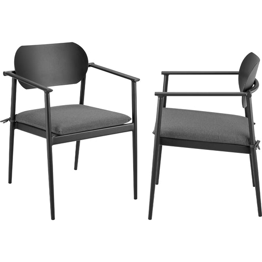 Richmond Stackable Outdoor Patio Dining Armchair (Set of 2) by Evans & Londeen. Made from aluminum in a unique style.