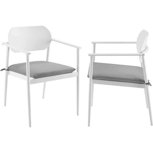 Richmond Stackable Outdoor Patio Dining Armchair (Set of 2) by Evans & Londeen. Made from aluminum in a unique style.