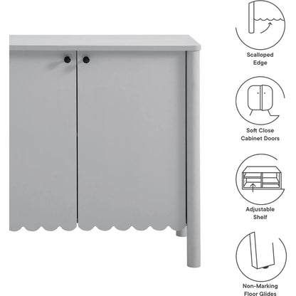 Kiowa 35" 2-Door Scalloped Sideboard Cabinet by Evans & Londeen. Made from unique in a transitional style.