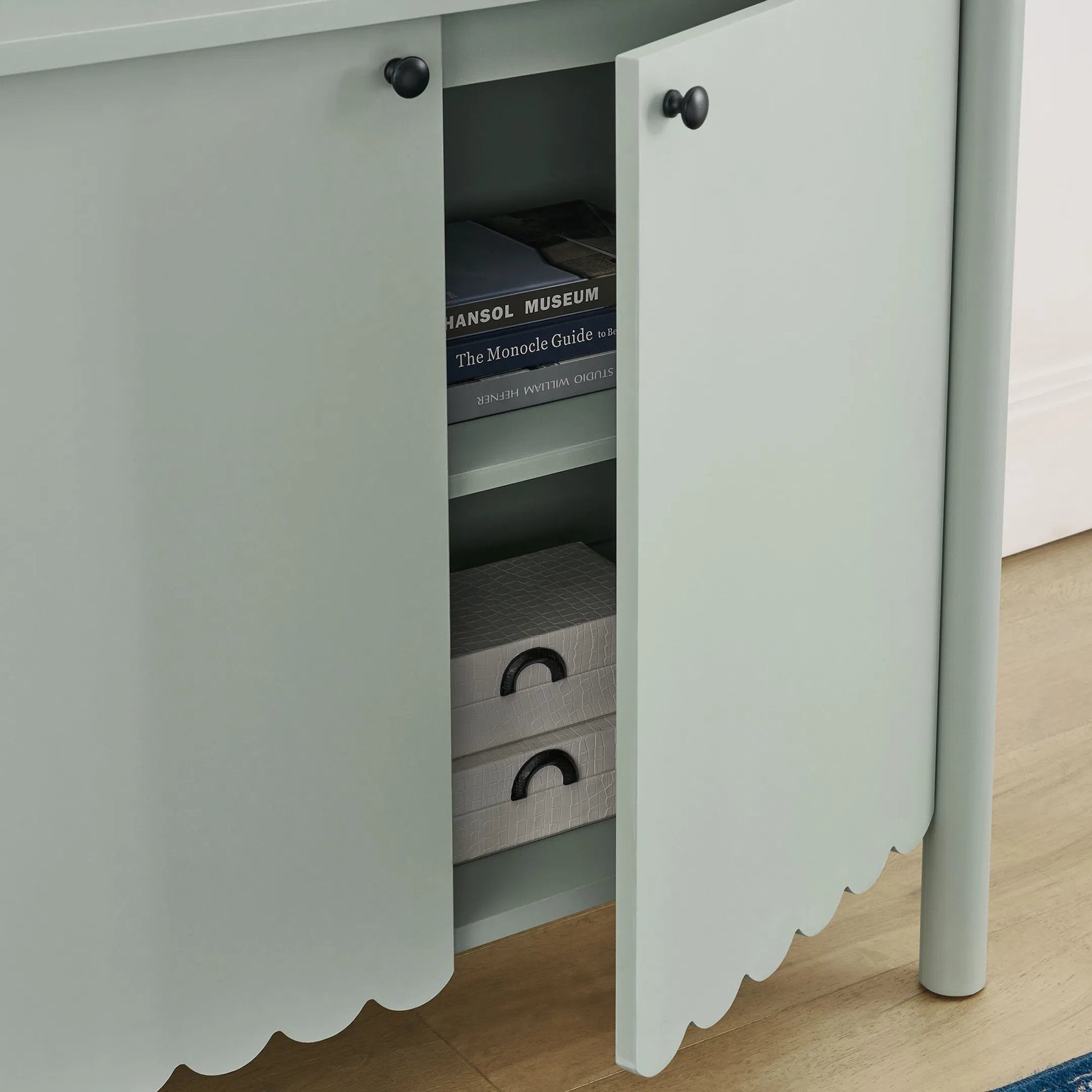 Kiowa 35" 2-Door Scalloped Sideboard Cabinet by Evans & Londeen. Made from unique in a transitional style.