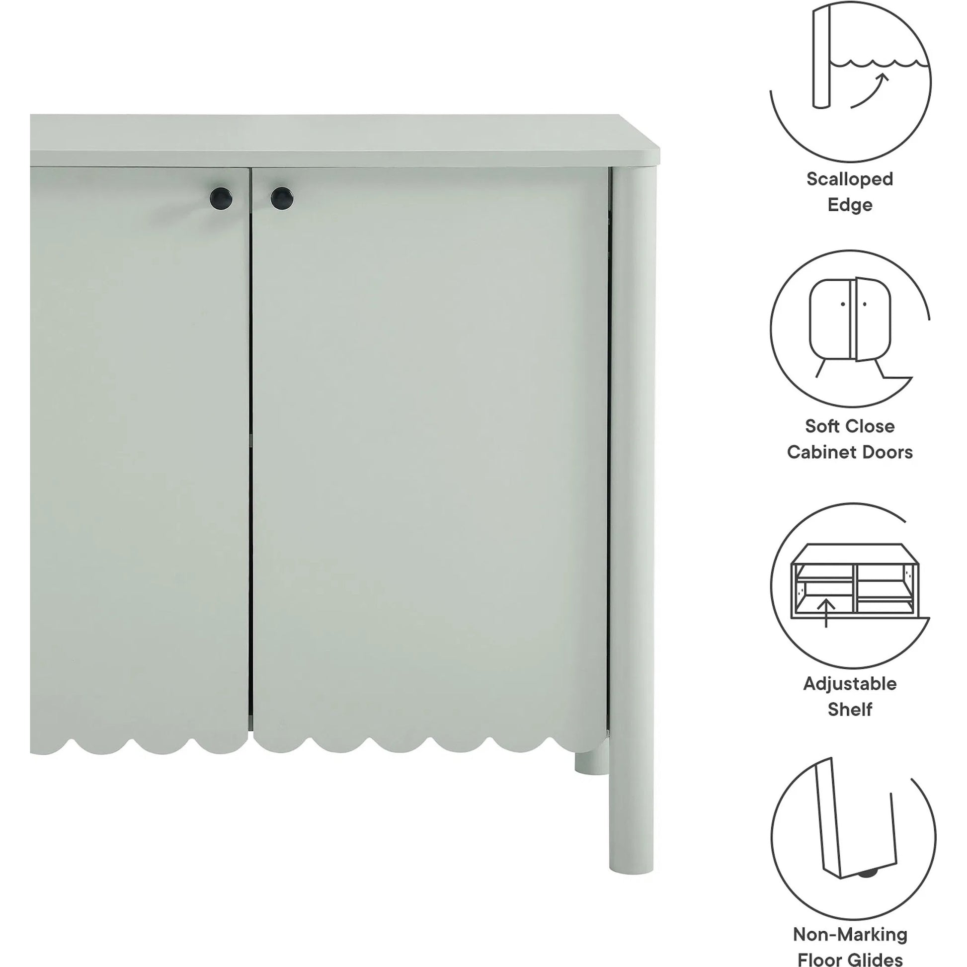 Kiowa 35" 2-Door Scalloped Sideboard Cabinet by Evans & Londeen. Made from unique in a transitional style.