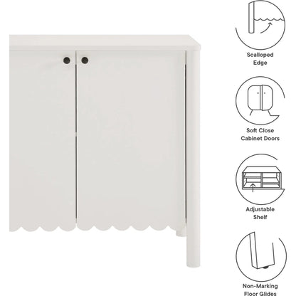 Kiowa 35" 2-Door Scalloped Sideboard Cabinet by Evans & Londeen. Made from unique in a transitional style.