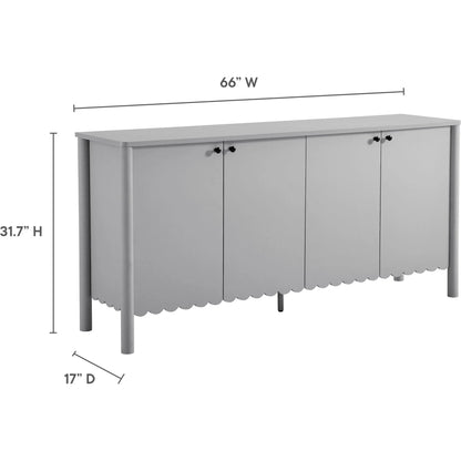 Kiowa 66" 4-Door Scalloped Sideboard Cabinet by Evans & Londeen. Made from unique in a transitional style.