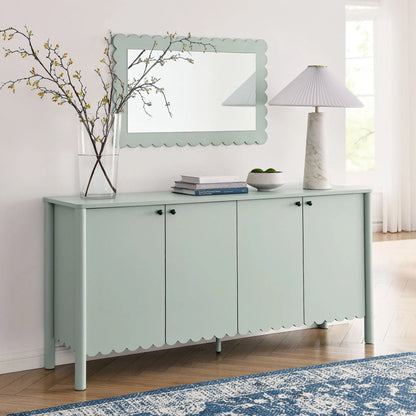 Kiowa 66" 4-Door Scalloped Sideboard Cabinet by Evans & Londeen. Made from unique in a transitional style.