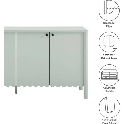 Kiowa 66" 4-Door Scalloped Sideboard Cabinet by Evans & Londeen. Made from unique in a transitional style.