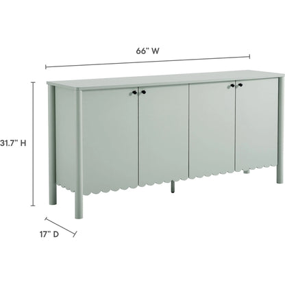 Kiowa 66" 4-Door Scalloped Sideboard Cabinet by Evans & Londeen. Made from unique in a transitional style.